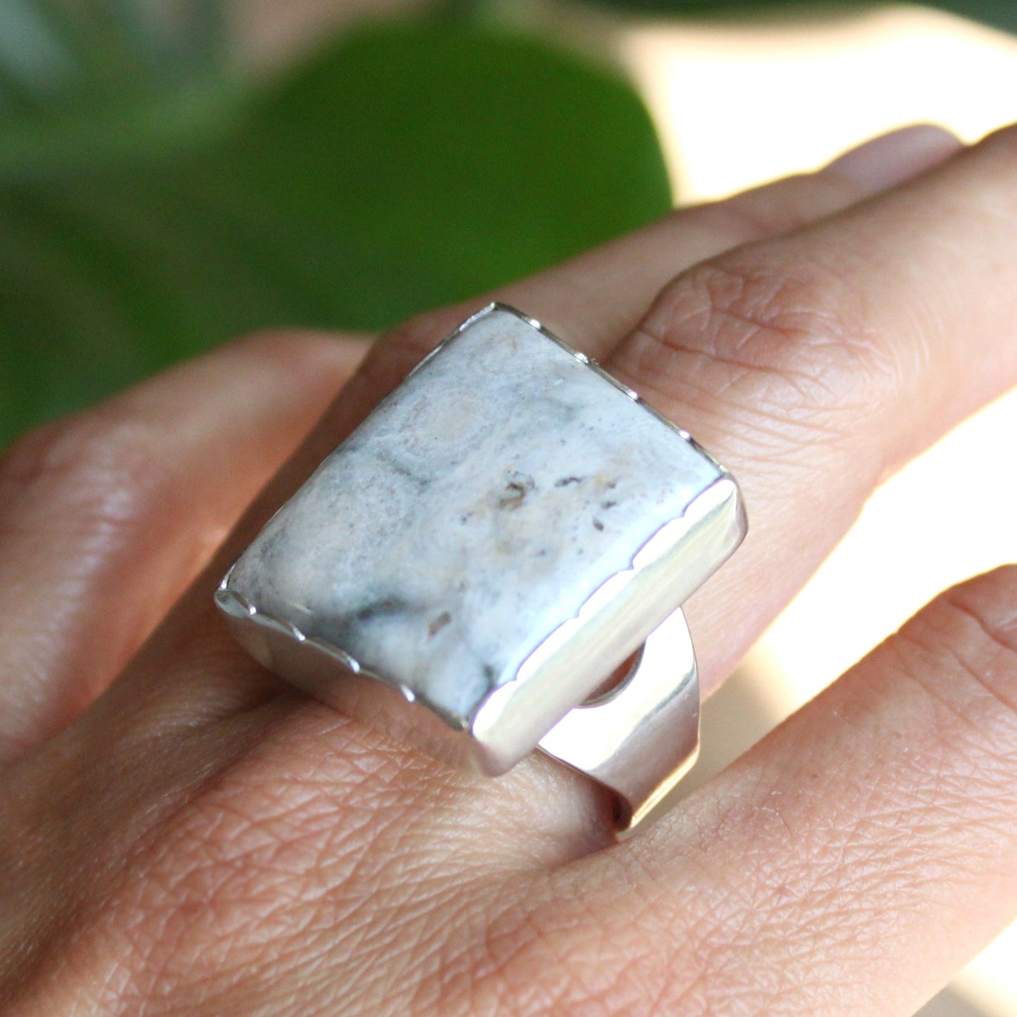 Anillo jaspe cuadrado