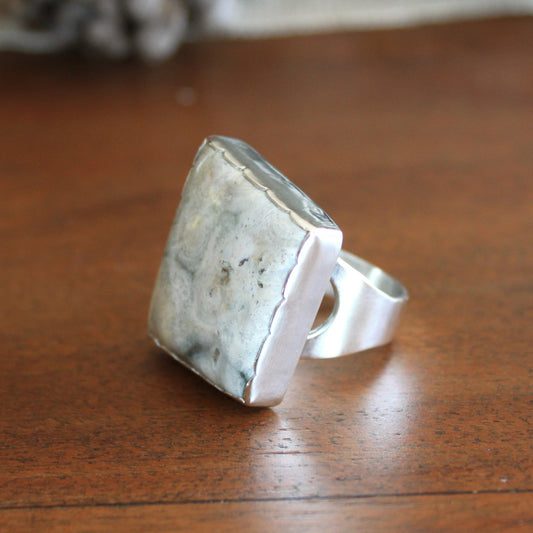 Anillo jaspe cuadrado