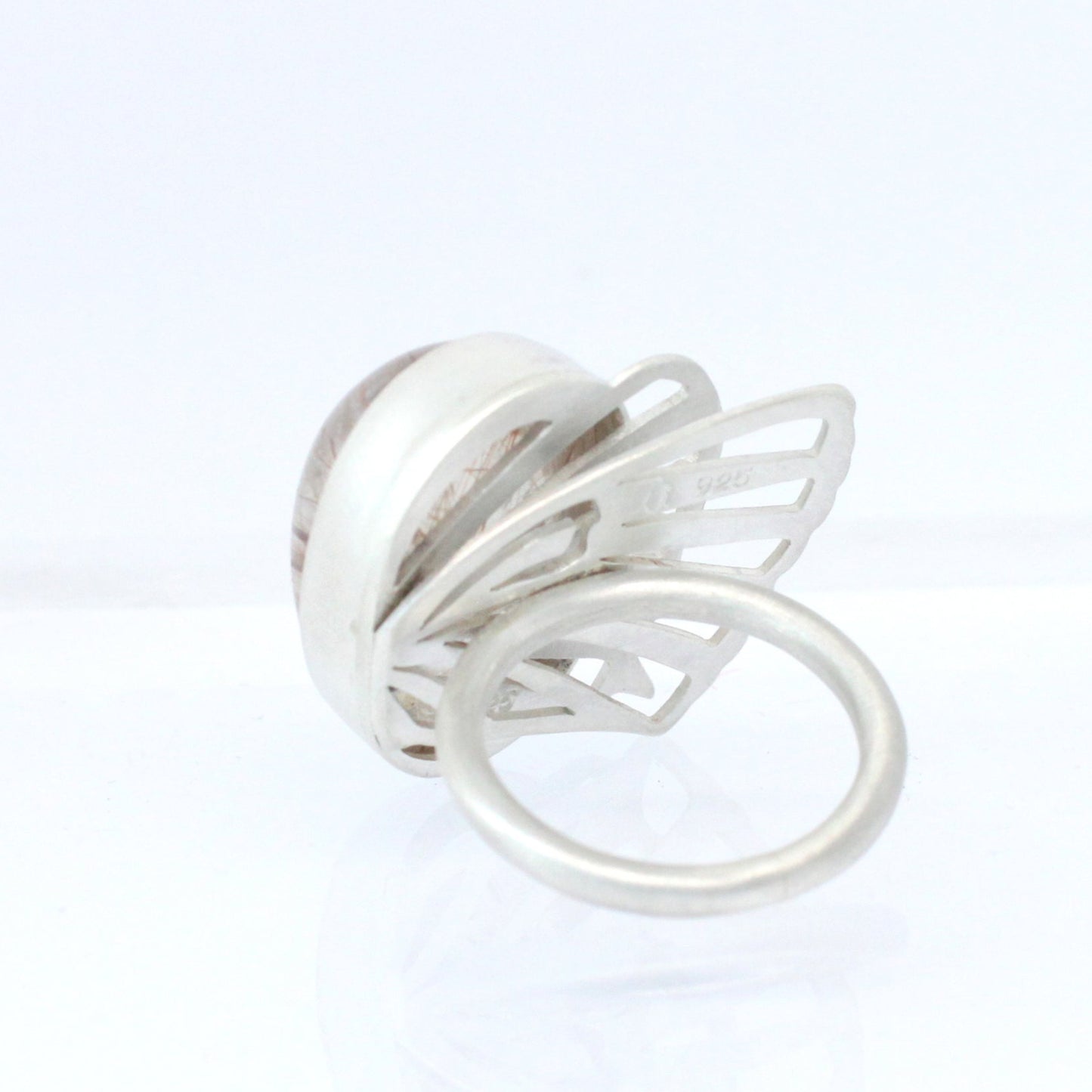 Anillo mariposa rutilo marrón